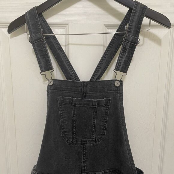 Wallflower Black Denim Overall Shorts - Picture 3 of 10